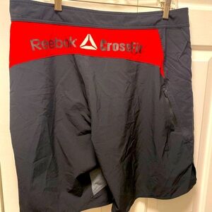 Reebok Crossfit Shorts Men’s Pocket Stretch Material Length 21” Black Red SZ LG